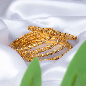 THE EXQUISITE GOLD POLISHED BANGLES - 6 PIECES