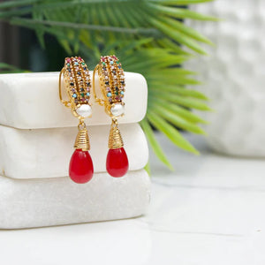 Crystal Pearl Drop Earrings