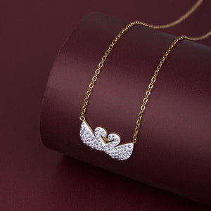 White Double Swan Necklace